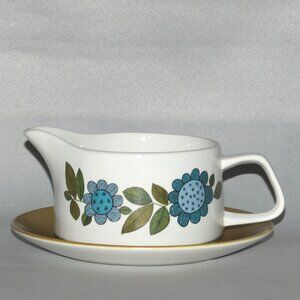 JG Meakin Studio Topic Gravy Boat with Underplate | 1970's